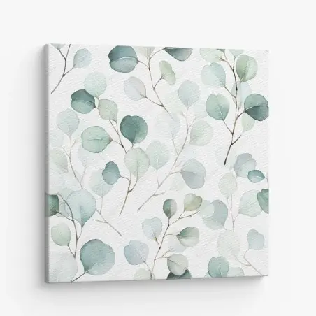 Tableau sur toile motif eucalyptus aquarelle délicat – Wallnifity®