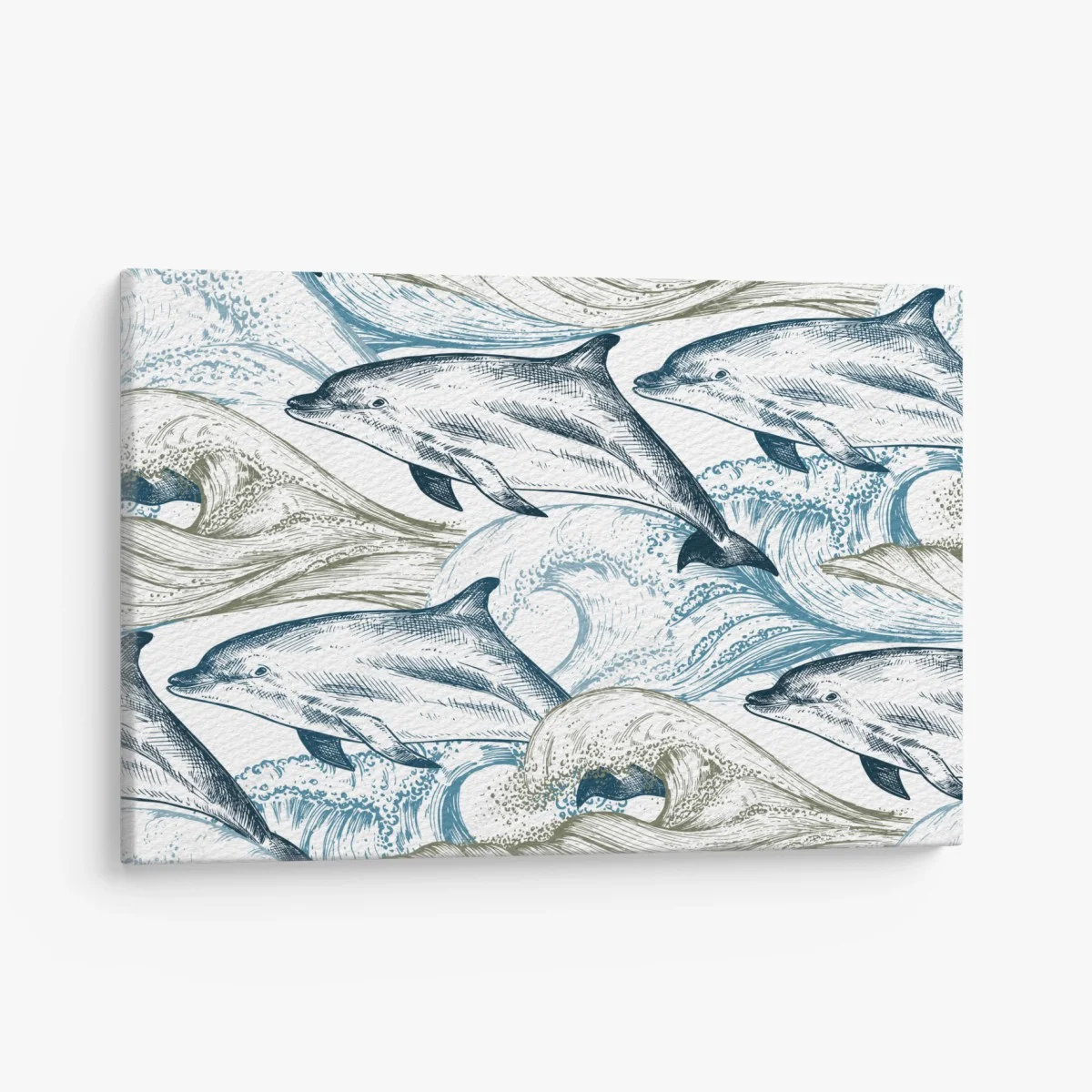 Tableau sur toile danse des dauphins sur vagues stylisées – Wallnifity® Tableau sur toile danse des dauphins sur vagues stylisées – Wallnifity®