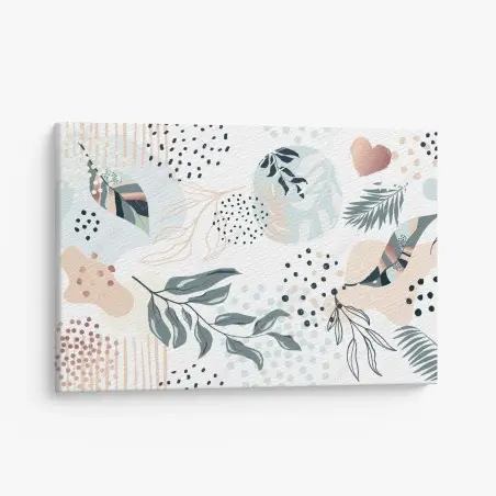 Tableau sur toile esprit botanique abstrait pastel – Wallnifity®