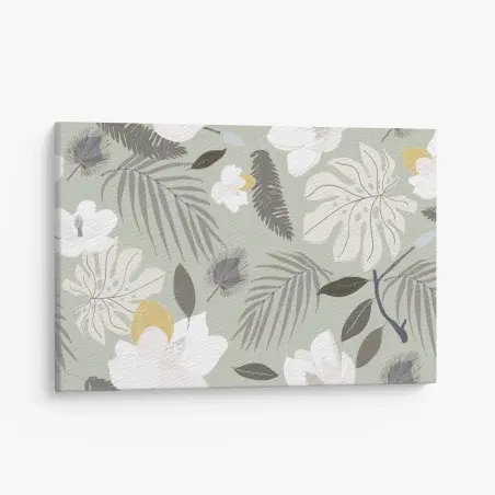 Tableau sur toile motif botanique tropical pastel – Wallnifity®