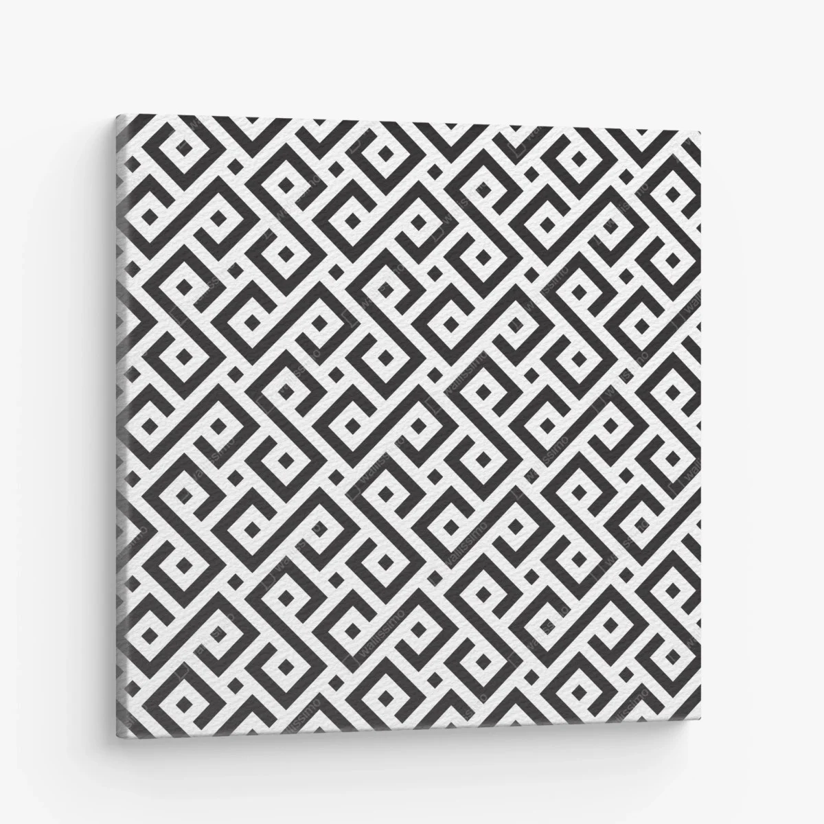 Tableau sur toile motif méandre géométrique noir et blanc pour décoration murale – Wallnifity® Tableau sur toile motif méandre géométrique noir et blanc pour décoration murale – Wallnifity®