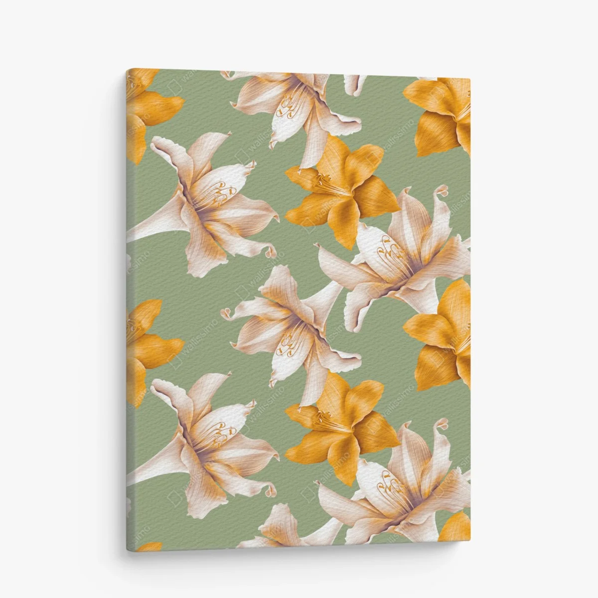 Tableau sur toile motif floral de lys orangés sur fond vert sauge – Wallnifity® Tableau sur toile motif floral de lys orangés sur fond vert sauge – Wallnifity®