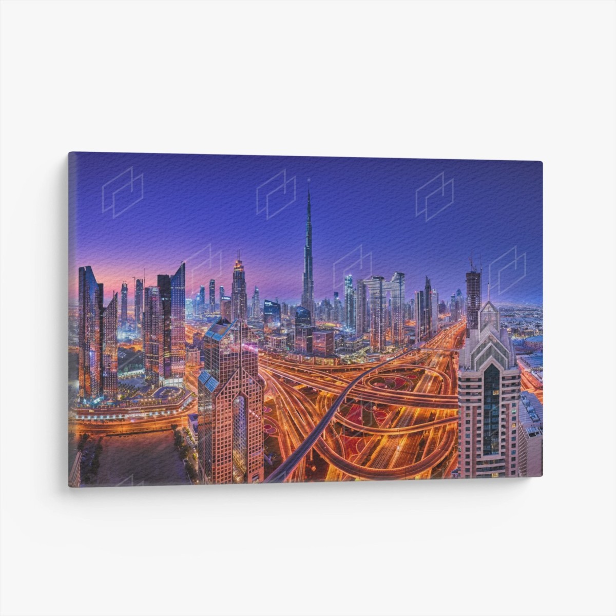 Tableau sur toile panorama nocturne de Dubaï – Wallnifity®