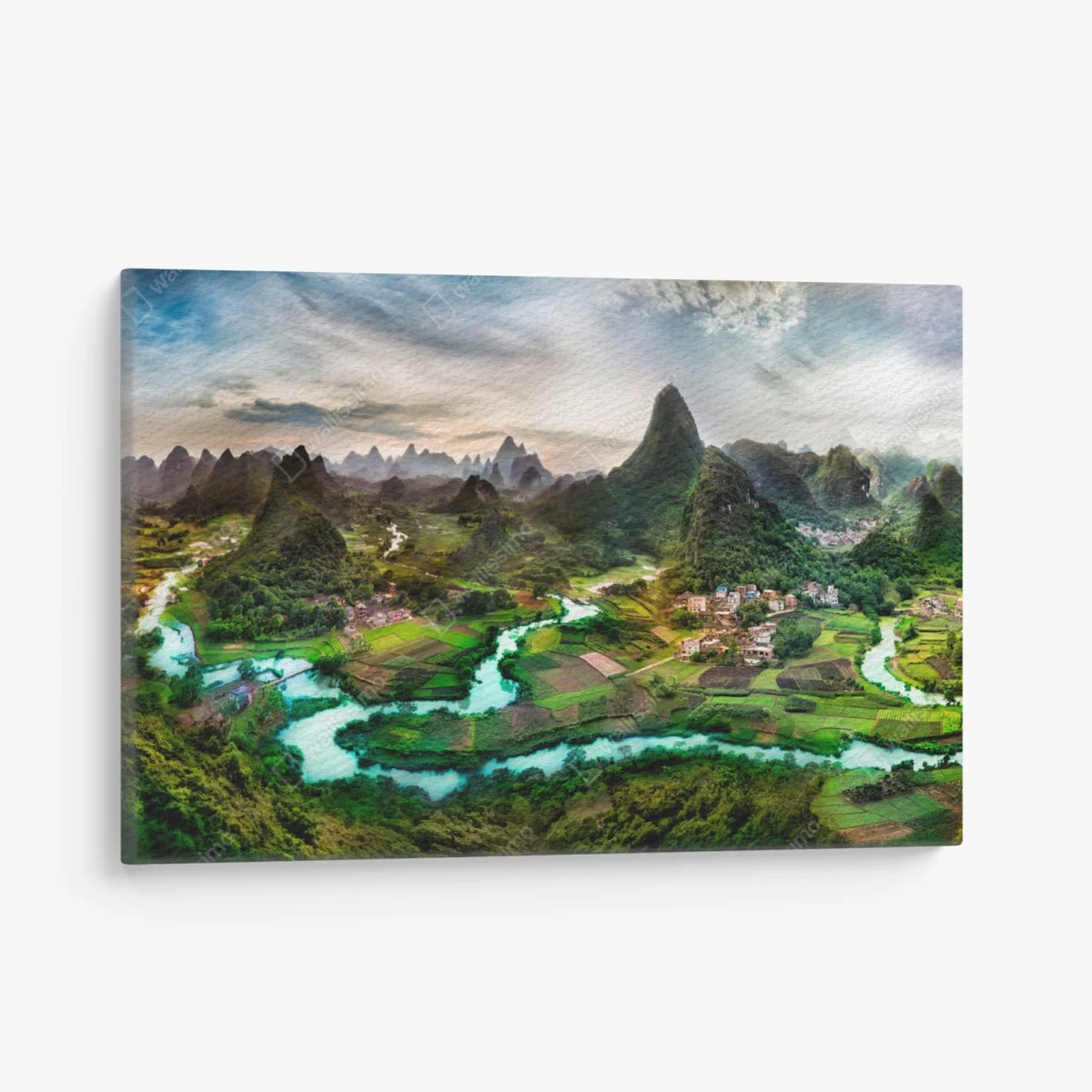 Tableau sur toile paysage karstique avec rivière émeraude – Wallnifity® Tableau sur toile paysage karstique avec rivière émeraude – Wallnifity®