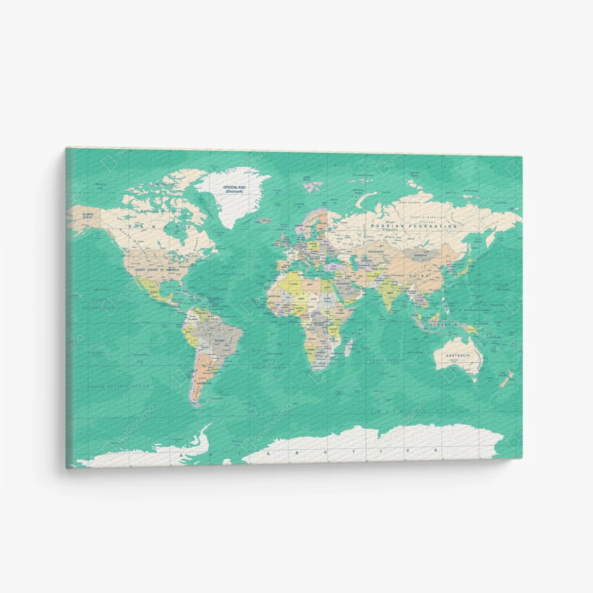 Tableau sur toile carte du monde vintage aux tons verts – Wallnifity® Tableau sur toile carte du monde vintage aux tons verts – Wallnifity®