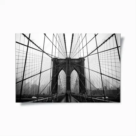 Poster perspective géométrique sur le pont de Brooklyn – Wallnifity®