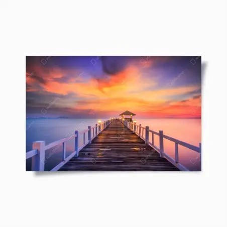 Poster jetée en bois au lever du soleil – Wallnifity®
