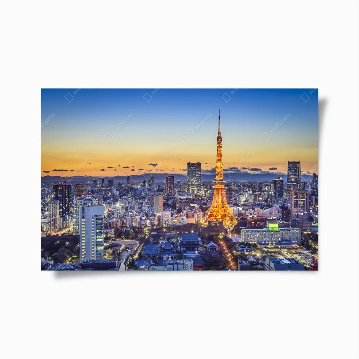 Poster coucher de soleil sur Tokyo et sa tour illuminée – Wallnifity® Poster coucher de soleil sur Tokyo et sa tour illuminée – Wallnifity®