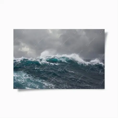 Poster vagues déchaînées sous un ciel orageux – Wallnifity®