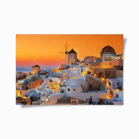 Poster coucher de soleil à Oia, Santorin – Wallnifity®