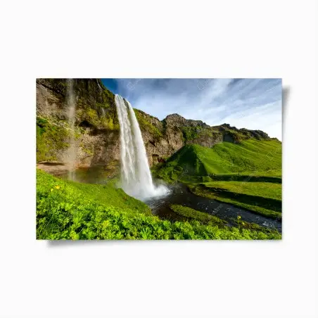 Poster cascade majestueuse de Seljalandsfoss, beauté islandaise – Wallnifity®