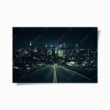 Poster route vers la ville illuminée – Wallnifity®