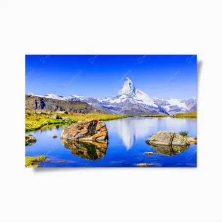Poster reflet du Cervin sur le lac Stellisee – Wallnifity®