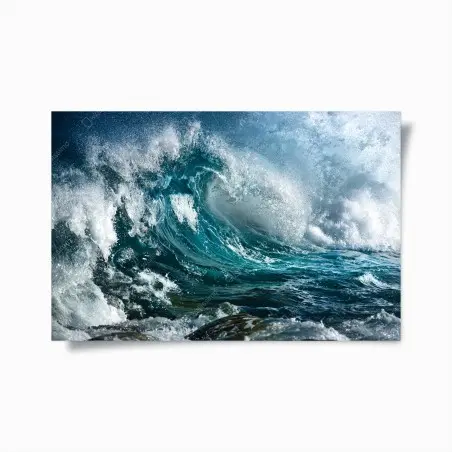 Poster vague turquoise en mouvement – Wallnifity®