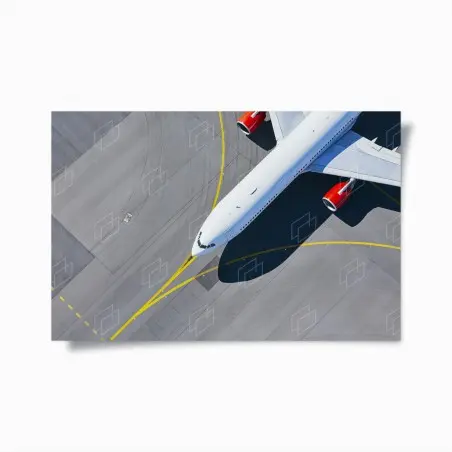 Poster avion sur le tarmac vue aérienne minimaliste – Wallnifity®