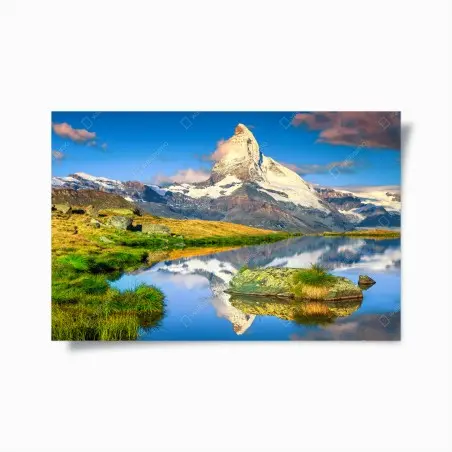 Poster reflet du Cervin dans un lac alpin – Wallnifity®