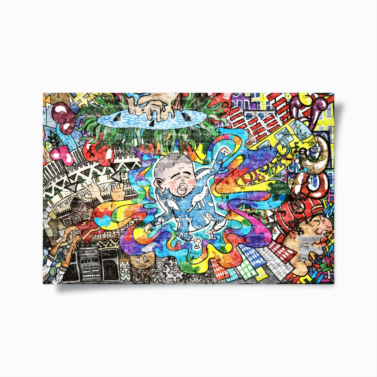 Poster rêveries urbaines - fresque psychédélique – Wallnifity® Poster rêveries urbaines - fresque psychédélique – Wallnifity®