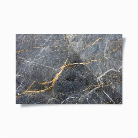 Poster marbre gris aux veines dorées – Wallnifity®