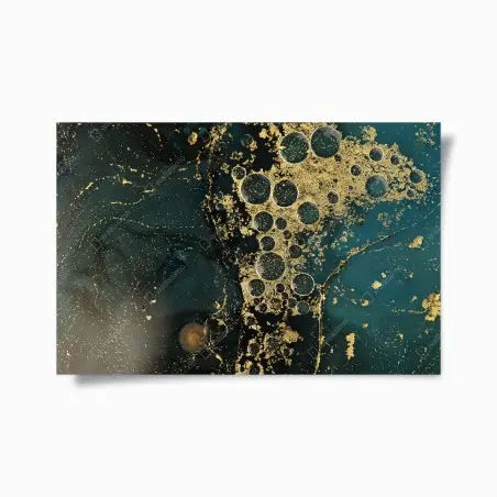 Poster élégance minérale turquoise et dorée – Wallnifity®