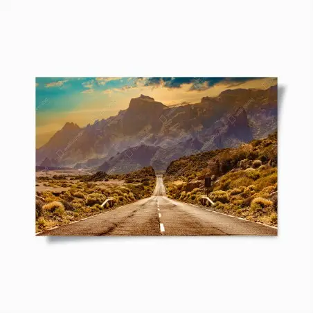 Poster route vers les montagnes de Tenerife au coucher de soleil – Wallnifity®