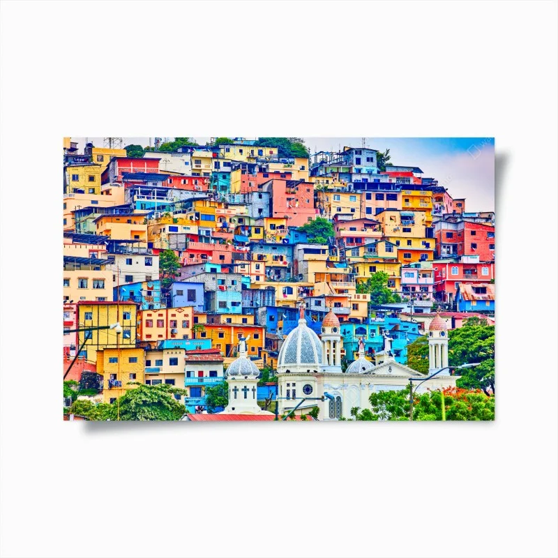 Poster maisons colorées de Las Peñas sur la colline Santa Ana, Guayaquil – Wallnifity® Poster maisons colorées de Las Peñas sur la colline Santa Ana, Guayaquil – Wallnifity®