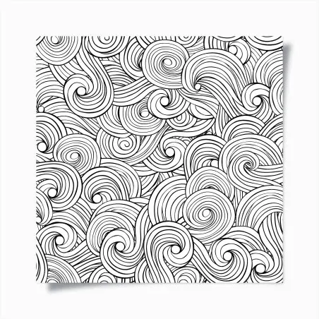 Poster motif tourbillonnant abstrait en noir et blanc – Wallnifity®