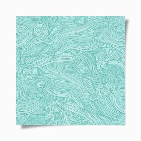 Poster motif aquatique ondulant turquoise – Wallnifity®