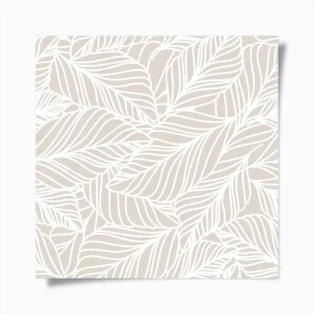Poster motif de feuilles beige et blanc minimaliste – Wallnifity®