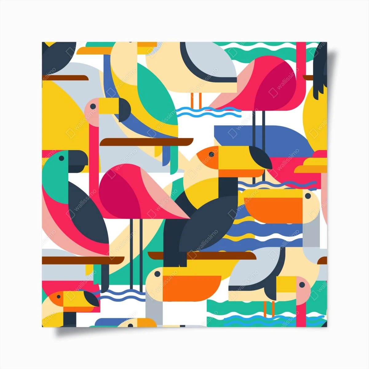 Poster oiseaux tropicaux géométriques colorés – Wallnifity® Poster oiseaux tropicaux géométriques colorés – Wallnifity®