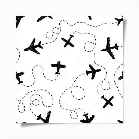 Poster motif d'avions en vol noir et blanc – Wallnifity®