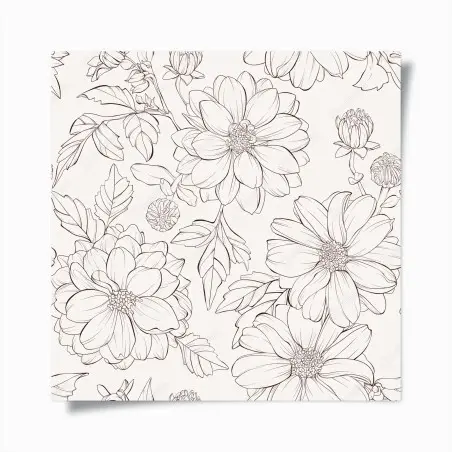 Poster motif floral délicat au trait – Wallnifity®