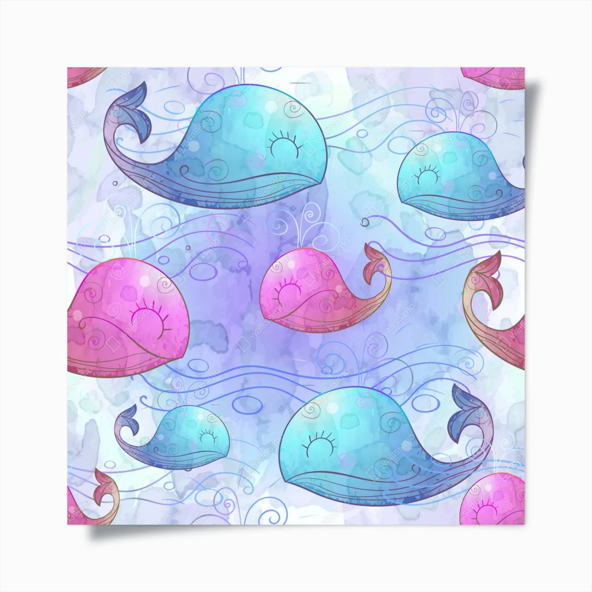 Poster rêve de baleines aquarelle – Wallnifity® Poster rêve de baleines aquarelle – Wallnifity®