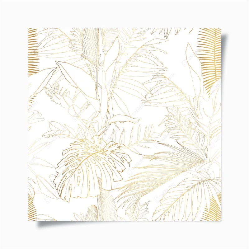 Poster motif botanique doré de feuilles tropicales – Wallnifity® Poster motif botanique doré de feuilles tropicales – Wallnifity®