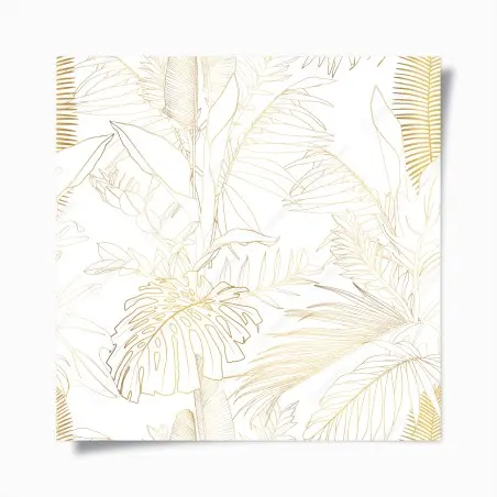 Poster motif botanique doré de feuilles tropicales – Wallnifity®