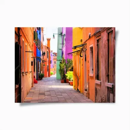 Poster ruelle colorée de Burano – Wallnifity®
