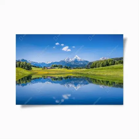 Poster reflet alpin sur lac miroir – Wallnifity®