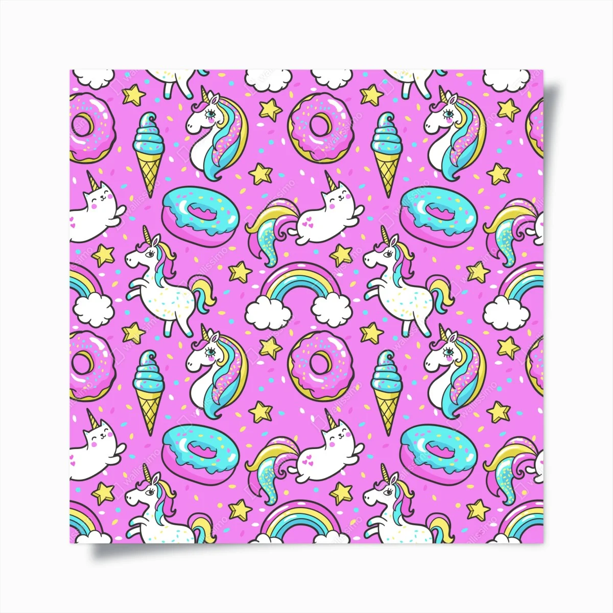 Poster rêve pastel de licornes, beignets et arc-en-ciel – Wallnifity® Poster rêve pastel de licornes, beignets et arc-en-ciel – Wallnifity®
