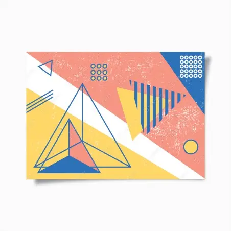 Poster composition géométrique rétro aux couleurs pastel – Wallnifity®