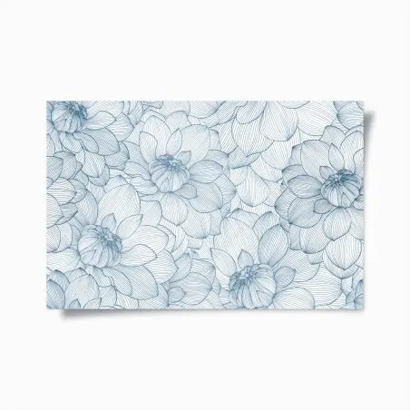 Poster motif floral linéaire bleu élégant – Wallnifity®