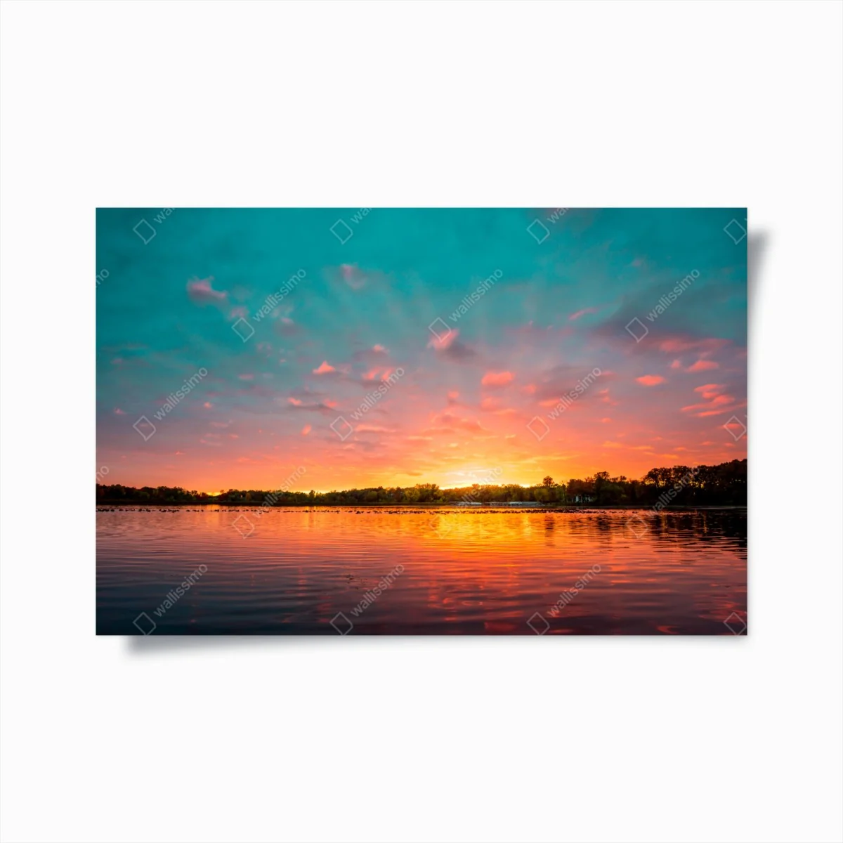 Poster ciel flamboyant au-dessus du lac – Wallnifity® Poster ciel flamboyant au-dessus du lac – Wallnifity®