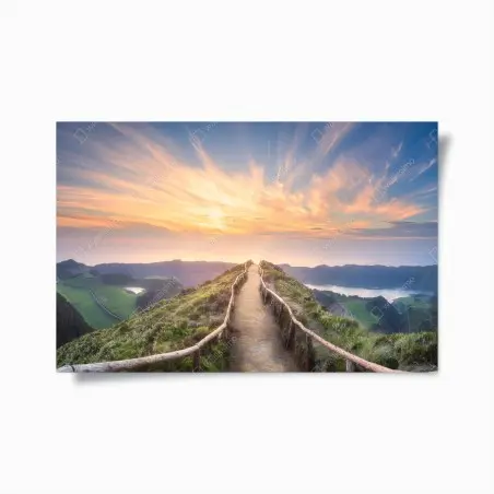 Poster panorama du sentier au coucher du soleil – Wallnifity®