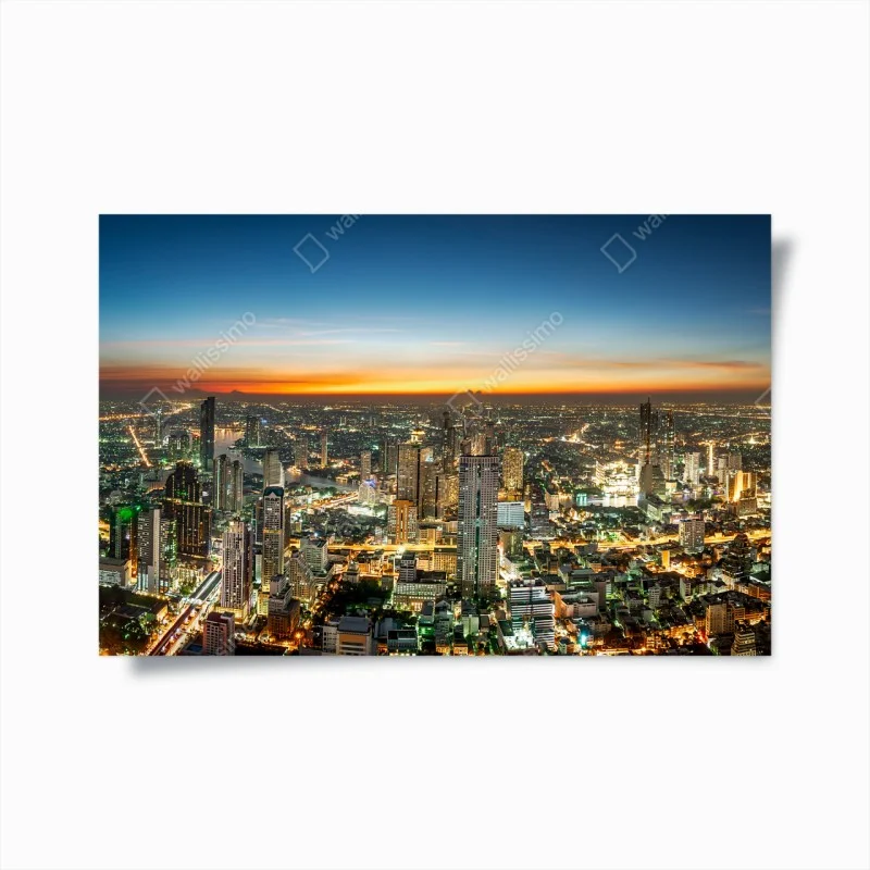 Poster skyline nocturne de Bangkok sur le Chao Phraya – Wallnifity® Poster skyline nocturne de Bangkok sur le Chao Phraya – Wallnifity®