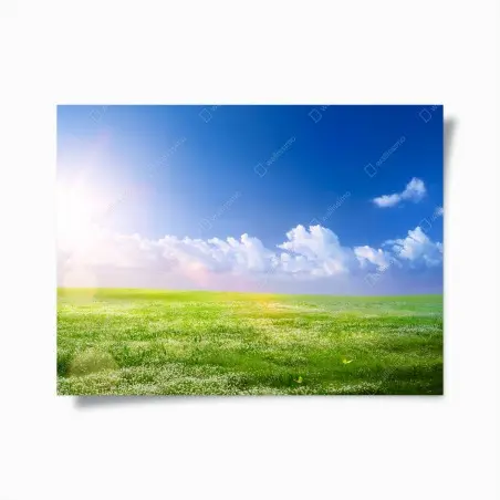 Poster horizon printanier sous ciel bleu – Wallnifity®