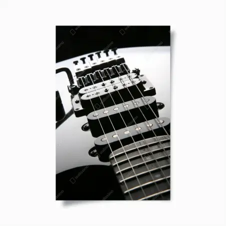 Poster gros plan contrasté d'une guitare électrique – Wallnifity®