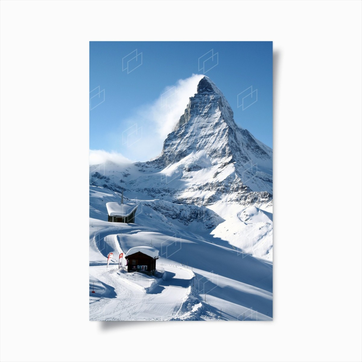 Poster Cervin majestueux : panorama hivernal – Wallnifity®