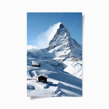 Poster Cervin majestueux : panorama hivernal – Wallnifity®