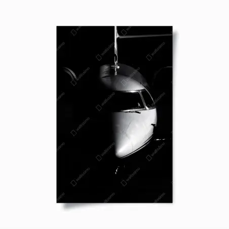 Poster portrait minimaliste du nez d'avion en noir et blanc – Wallnifity®