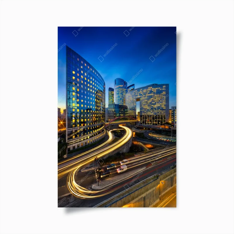 Poster mouvement urbain au crépuscule – Wallnifity®