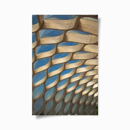 Poster voûte en treillis de bois, ciel de Chicago – Wallnifity®