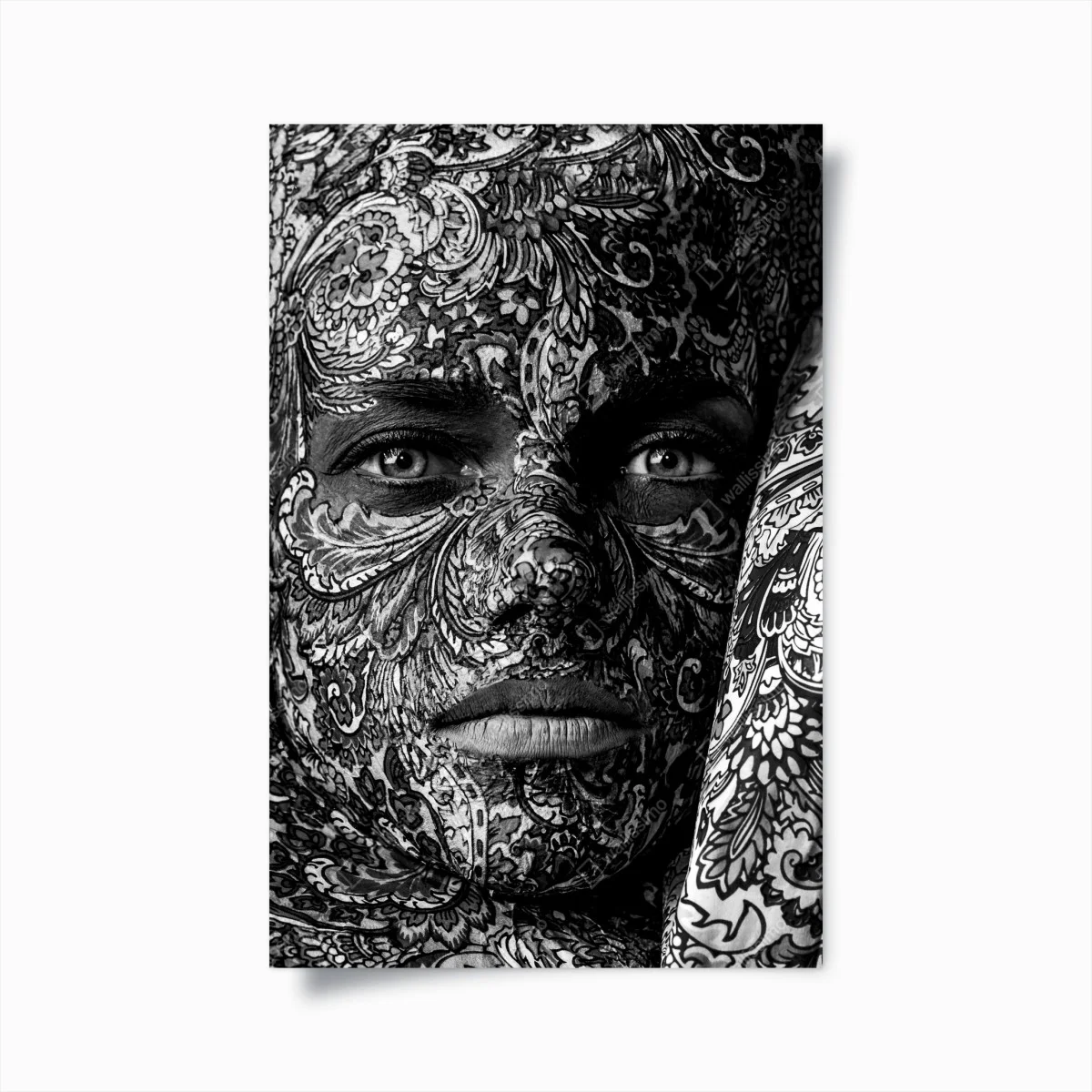 Poster portrait ornemental en noir et blanc – Wallnifity® Poster portrait ornemental en noir et blanc – Wallnifity®